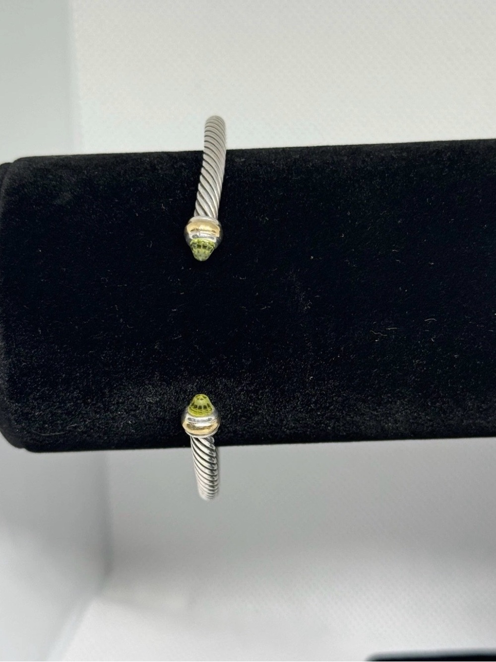 David Yurman Cable Classic 4mm Peridot 14k Gold Sterling Bracelet M READ - Picture 4 of 16